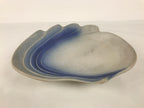 Japanese Ceramic Suiban Flower Vase Vtg Pottery Ikebana Accessory Blue Wave Y557