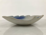 Japanese Ceramic Suiban Flower Vase Vtg Pottery Ikebana Accessory Blue Wave Y557