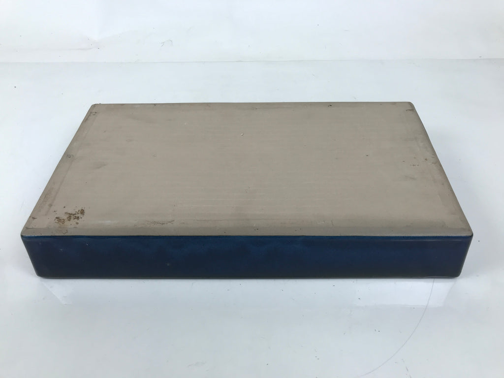 Japanese Ceramic Suiban Flower Vase Vtg Pottery Ikebana Accessory Blue Y376