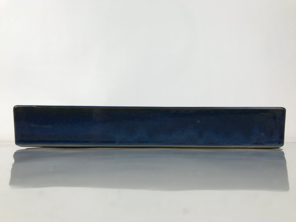 Japanese Ceramic Suiban Flower Vase Vtg Pottery Ikebana Accessory Blue Y376