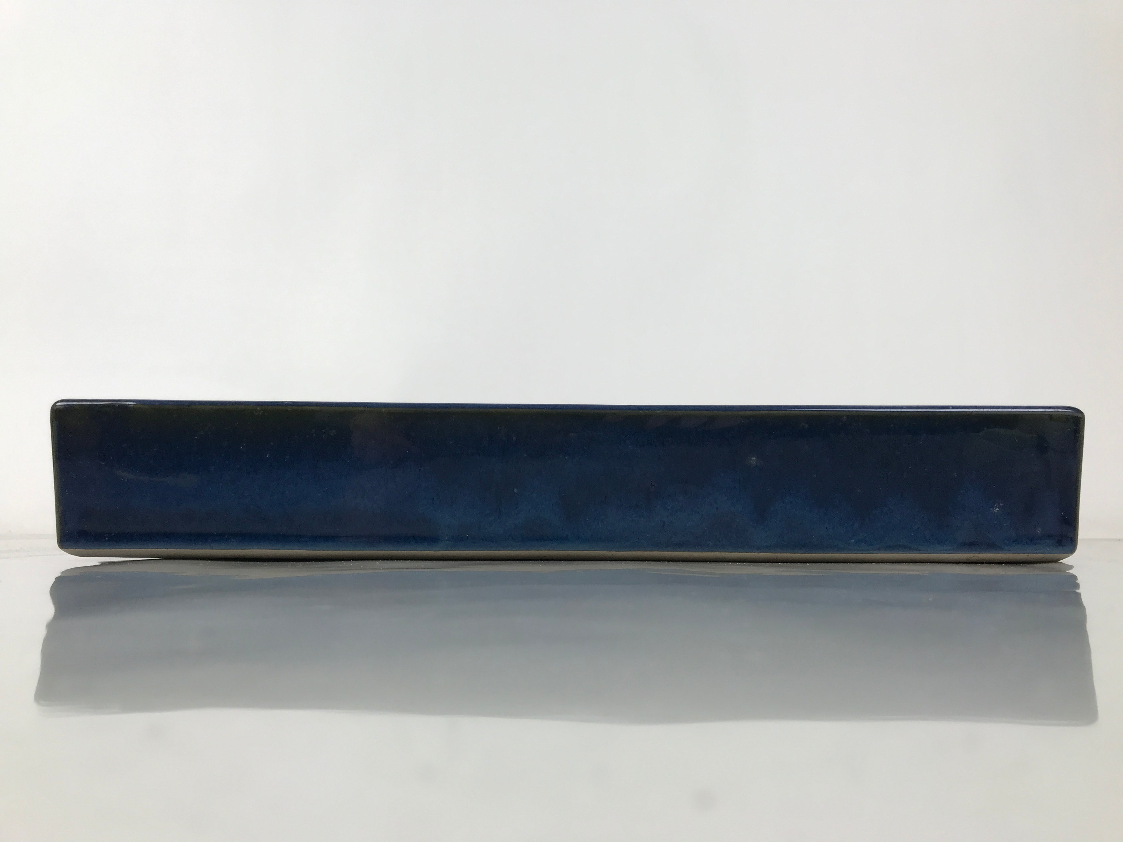 Japanese Ceramic Suiban Flower Vase Vtg Pottery Ikebana Accessory Blue Y376