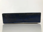Japanese Ceramic Suiban Flower Vase Vtg Pottery Ikebana Accessory Blue Y376