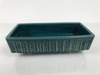 Japanese Ceramic Suiban Flower Vase Vtg Pottery Ikebana Accessory Blue Y559