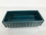 Japanese Ceramic Suiban Flower Vase Vtg Pottery Ikebana Accessory Blue Y559