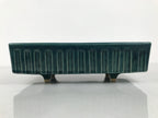 Japanese Ceramic Suiban Flower Vase Vtg Pottery Ikebana Accessory Blue Y559