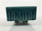 Japanese Ceramic Suiban Flower Vase Vtg Pottery Ikebana Accessory Blue Y559