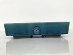Japanese Ceramic Suiban Flower Vase Vtg Pottery Ikebana Accessory Wavy Blue Y562