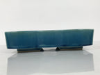 Japanese Ceramic Suiban Flower Vase Vtg Pottery Ikebana Accessory Wavy Blue Y562