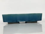Japanese Ceramic Suiban Flower Vase Vtg Pottery Ikebana Accessory Wavy Blue Y562