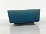 Japanese Ceramic Suiban Flower Vase Vtg Pottery Ikebana Accessory Wavy Blue Y562