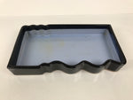 Japanese Ceramic Suiban Flower Vase Vtg Pottery Ikebana Accessory Wavy Blue Y563