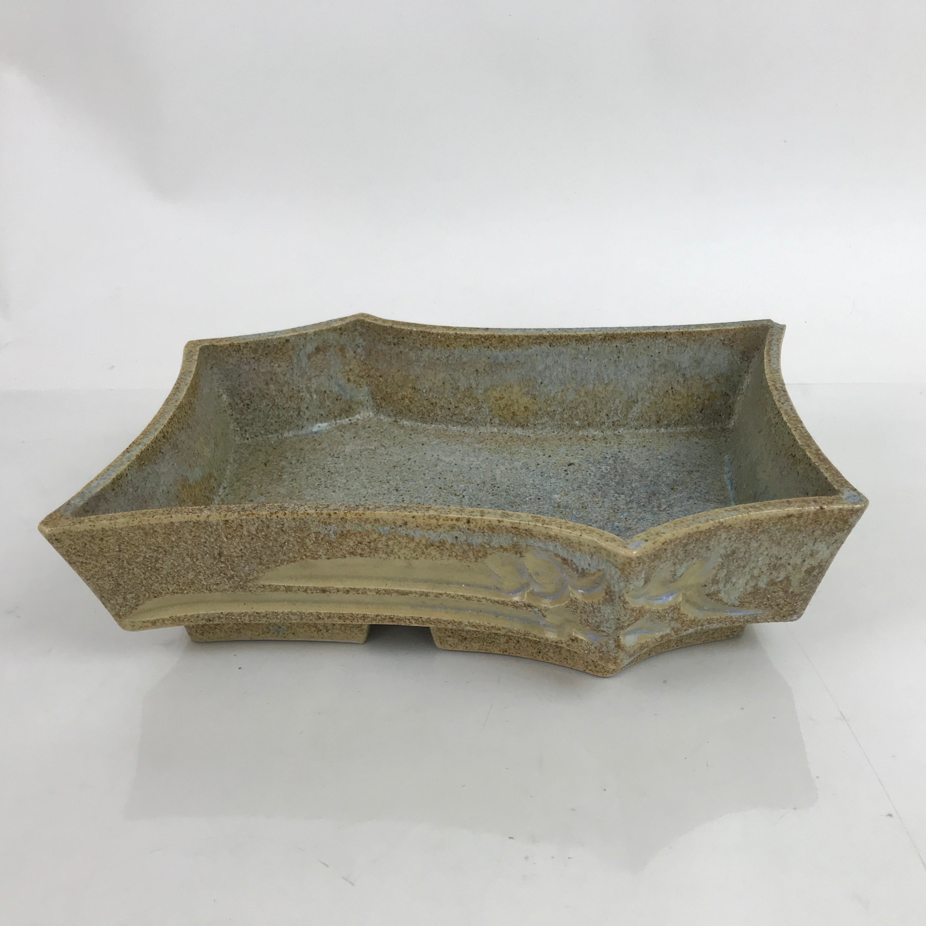 Japanese Ceramic Suiban Flower Vase Vtg Pottery Ikebana Arrangement Abstract Y32