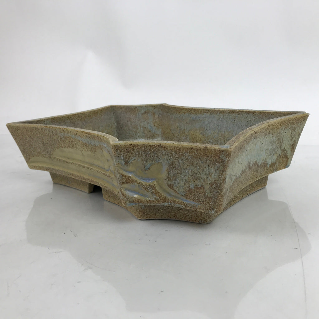 Japanese Ceramic Suiban Flower Vase Vtg Pottery Ikebana Arrangement Abstract Y32