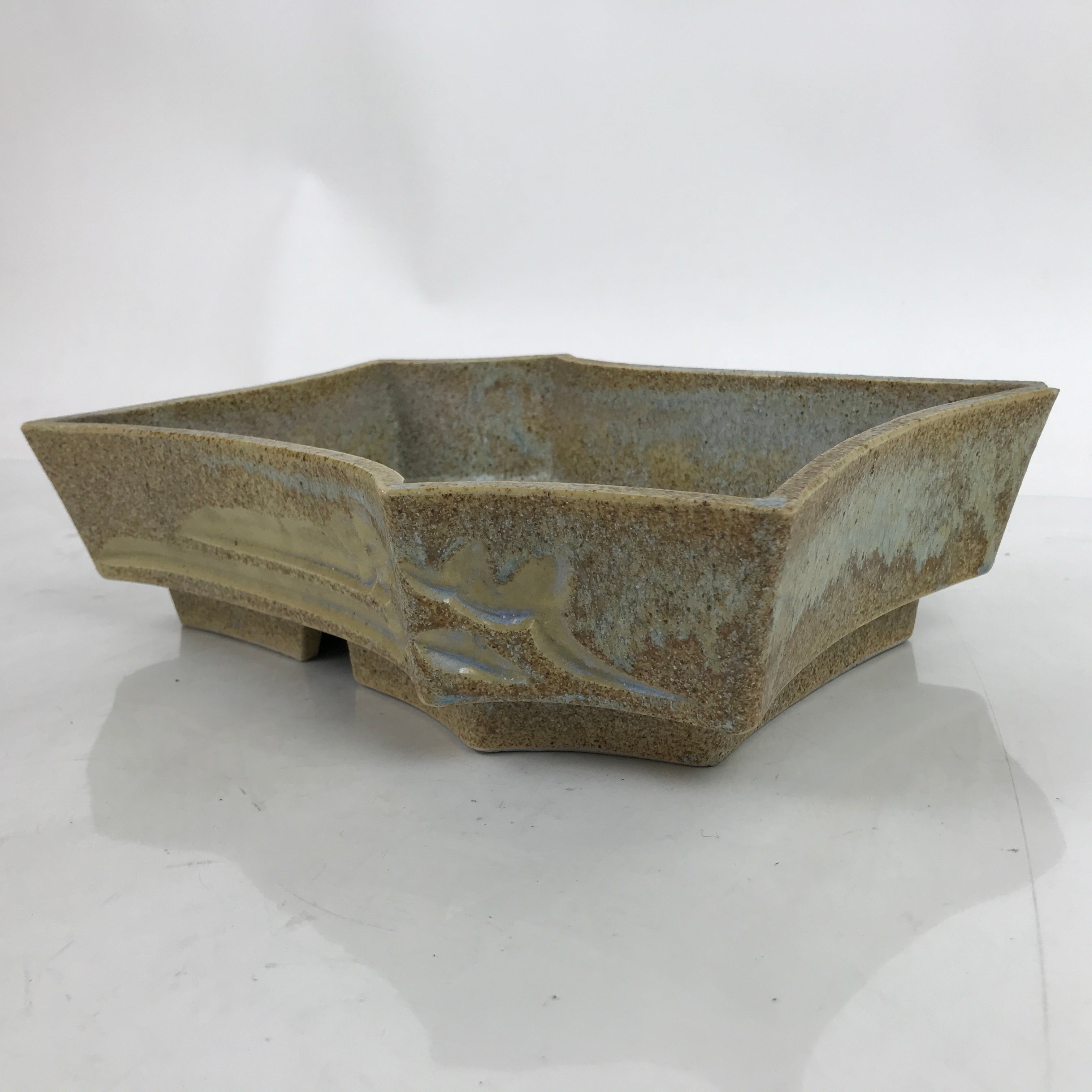 Japanese Ceramic Suiban Flower Vase Vtg Pottery Ikebana Arrangement Abstract Y32