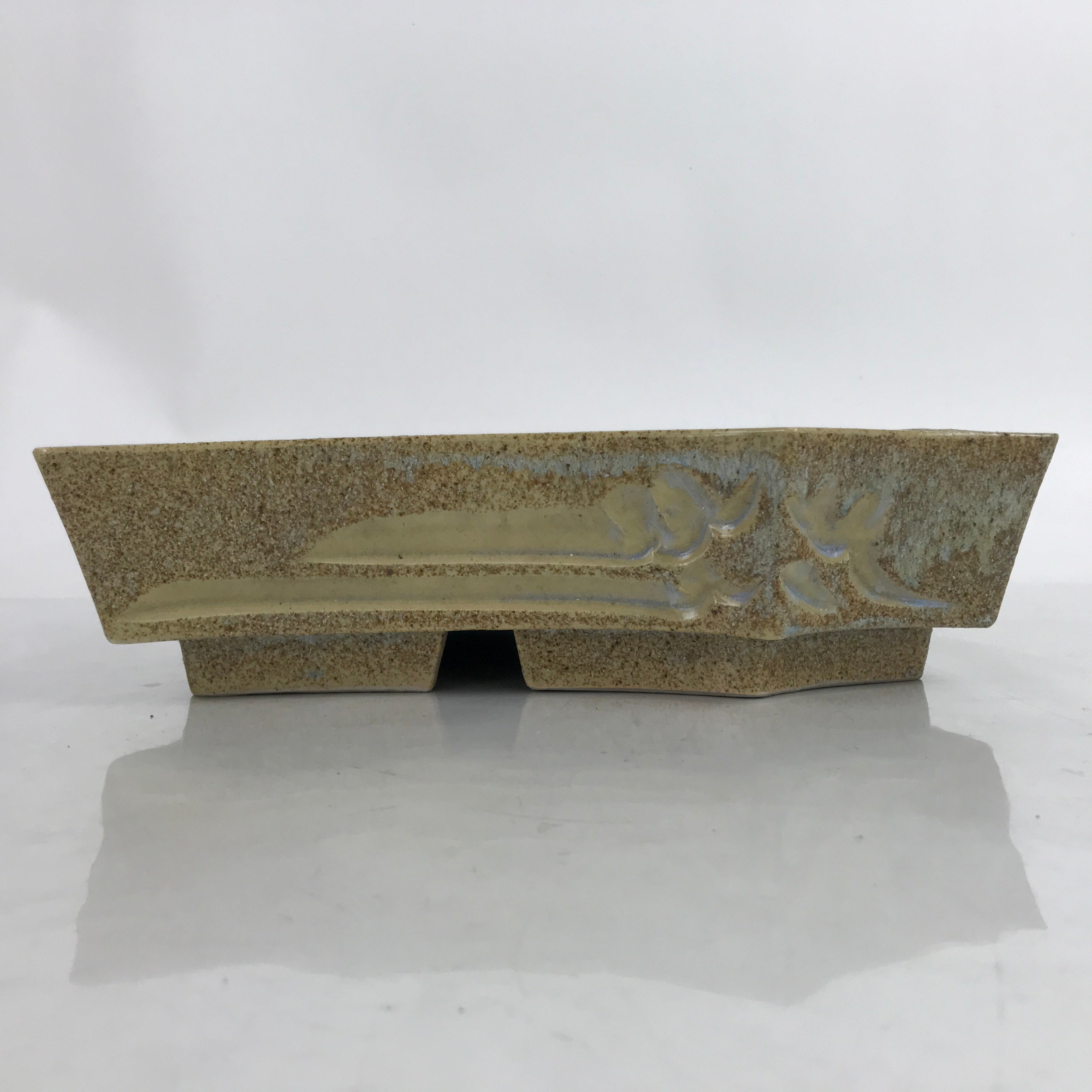 Japanese Ceramic Suiban Flower Vase Vtg Pottery Ikebana Arrangement Abstract Y32