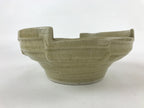 Japanese Ceramic Suiban Flower Vase Vtg Pottery Ikebana Arrangement Beige PY553