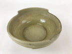 Japanese Ceramic Suiban Flower Vase Vtg Pottery Ikebana Arrangement Beige PY553