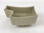 Japanese Ceramic Suiban Flower Vase Vtg Pottery Ikebana Arrangement Beige PY563