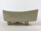 Japanese Ceramic Suiban Flower Vase Vtg Pottery Ikebana Arrangement Beige PY563