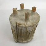 Japanese Ceramic Suiban Flower Vase Vtg Pottery Ikebana Arrangement Beige Y27