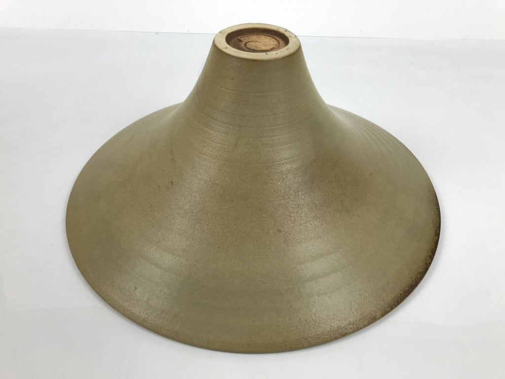 Japanese Ceramic Suiban Flower Vase Vtg Pottery Ikebana Arrangement Beige Y538