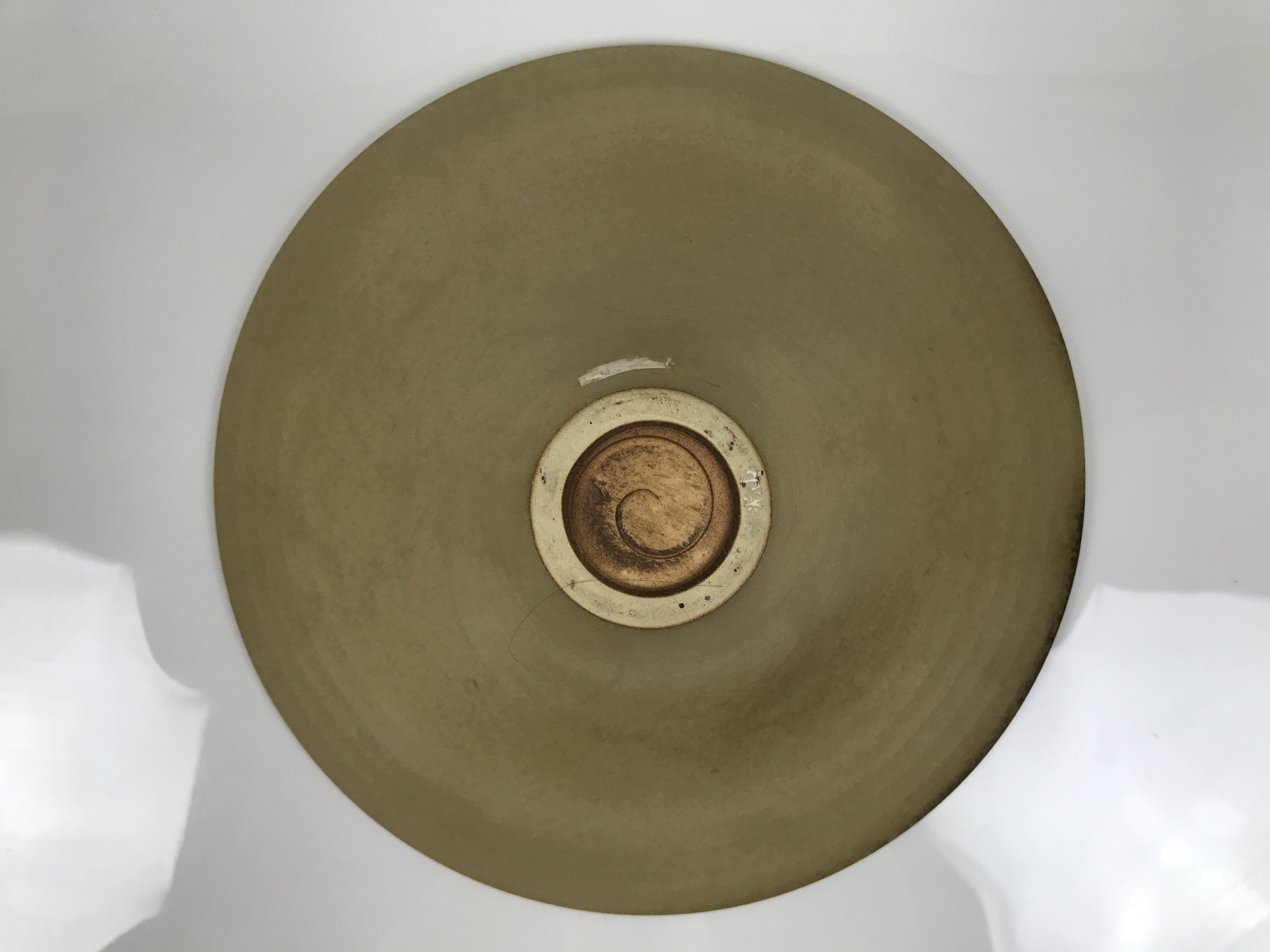 Japanese Ceramic Suiban Flower Vase Vtg Pottery Ikebana Arrangement Beige Y538