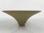 Japanese Ceramic Suiban Flower Vase Vtg Pottery Ikebana Arrangement Beige Y538