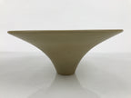 Japanese Ceramic Suiban Flower Vase Vtg Pottery Ikebana Arrangement Beige Y538