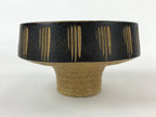Japanese Ceramic Suiban Flower Vase Vtg Pottery Ikebana Arrangement Black PY554