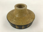 Japanese Ceramic Suiban Flower Vase Vtg Pottery Ikebana Arrangement Black PY554