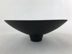 Japanese Ceramic Suiban Flower Vase Vtg Pottery Ikebana Arrangement Black PY560
