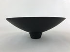 Japanese Ceramic Suiban Flower Vase Vtg Pottery Ikebana Arrangement Black PY560