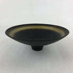 Japanese Ceramic Suiban Flower Vase Vtg Pottery Ikebana Arrangement Black PY560