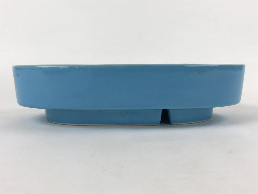 Japanese Ceramic Suiban Flower Vase Vtg Pottery Ikebana Arrangement Blue PY550