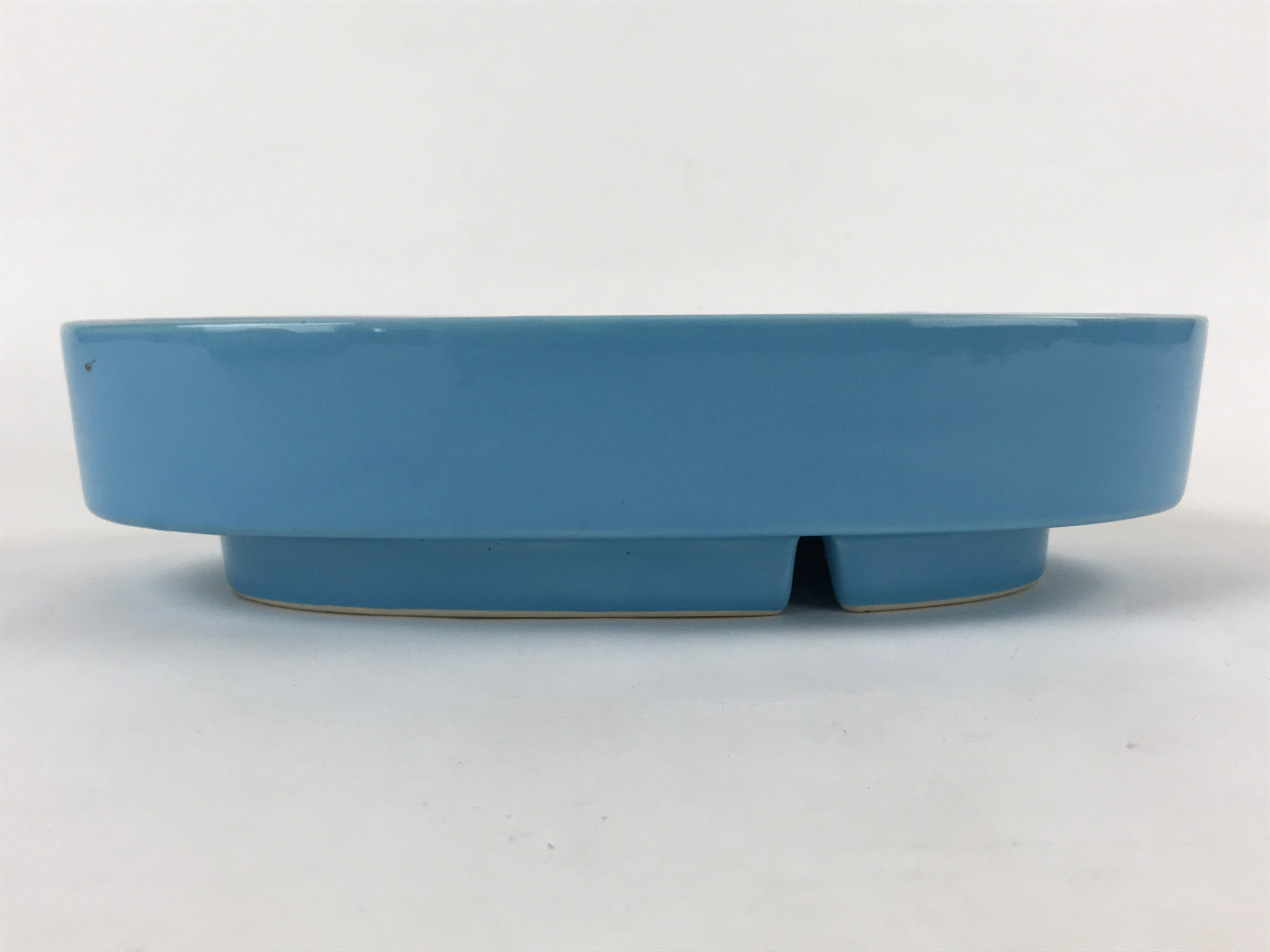 Japanese Ceramic Suiban Flower Vase Vtg Pottery Ikebana Arrangement Blue PY550