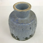 Japanese Ceramic Suiban Flower Vase Vtg Pottery Ikebana Arrangement Blue Y26