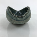 Japanese Ceramic Suiban Flower Vase Vtg Pottery Ikebana Arrangement Blue Y68