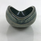 Japanese Ceramic Suiban Flower Vase Vtg Pottery Ikebana Arrangement Blue Y68