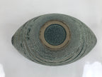 Japanese Ceramic Suiban Flower Vase Vtg Pottery Ikebana Arrangement Blue Y68