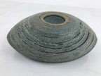 Japanese Ceramic Suiban Flower Vase Vtg Pottery Ikebana Arrangement Blue Y68