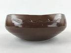 Japanese Ceramic Suiban Flower Vase Vtg Pottery Ikebana Arrangement Brown PY551