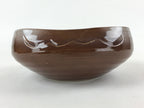 Japanese Ceramic Suiban Flower Vase Vtg Pottery Ikebana Arrangement Brown PY551
