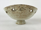 Japanese Ceramic Suiban Flower Vase Vtg Pottery Ikebana Arrangement Brown PY564
