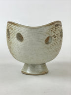 Japanese Ceramic Suiban Flower Vase Vtg Pottery Ikebana Arrangement Brown PY564