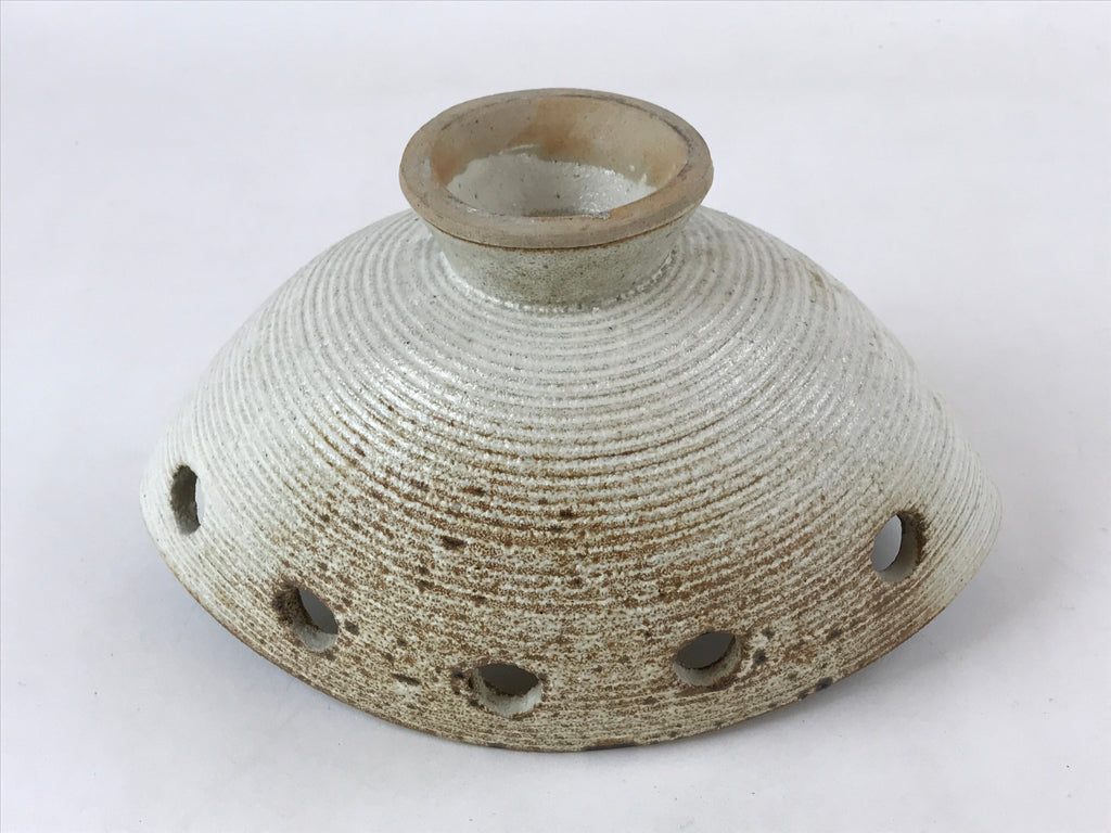 Japanese Ceramic Suiban Flower Vase Vtg Pottery Ikebana Arrangement Brown PY564