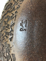 Japanese Ceramic Suiban Flower Vase Vtg Pottery Ikebana Arrangement Brown Y333