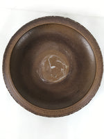 Japanese Ceramic Suiban Flower Vase Vtg Pottery Ikebana Arrangement Brown Y333