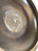 Japanese Ceramic Suiban Flower Vase Vtg Pottery Ikebana Arrangement Brown Y333