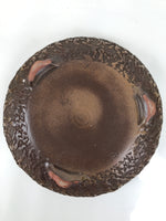 Japanese Ceramic Suiban Flower Vase Vtg Pottery Ikebana Arrangement Brown Y333