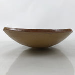 Japanese Ceramic Suiban Flower Vase Vtg Pottery Ikebana Arrangement Brown Y334